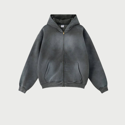 Cardydony Women's Arctic Drift Spray-Dyed Zip Hoodie | Premium Fleece Series