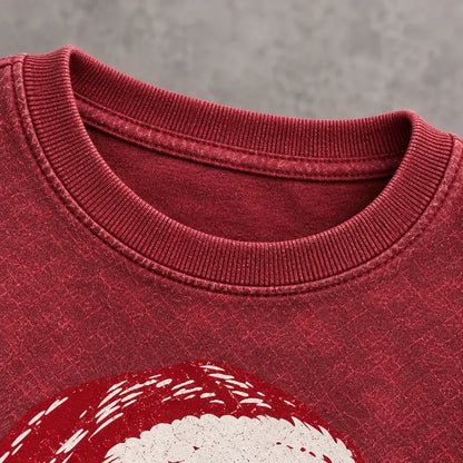 Cardydony Women's Vintage Christmas Santa Claus Art Print Crew Neck Sweatshirt
