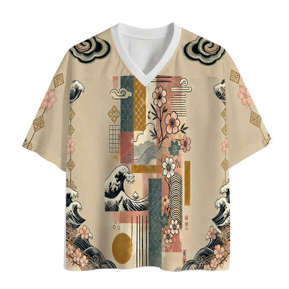Cardydony Japanese Wave Mosaic Mesh Jersey