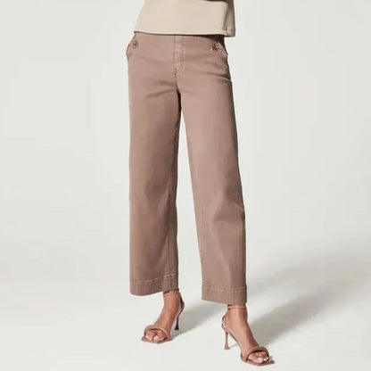 Cardydony Stretch Twill Cropped Wide Leg Pant