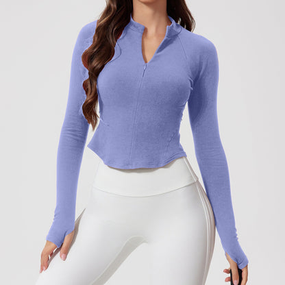 Cardydony Women's Slim-Fit Zippered Fitness Shirt - Ultra-Comfortable & Chic