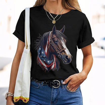 Cardydony Women's American 250th Anniversary Round Neck T Shirt