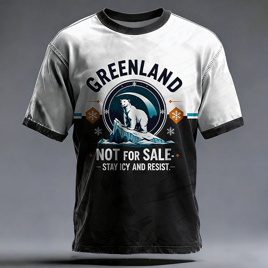 Cardydony Men's Greenland Is Not For Sale Printed Casual T-shirt