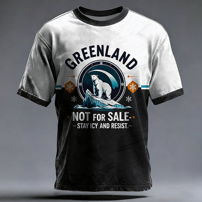 Cardydony Men's Greenland Is Not For Sale Printed Casual T-shirt