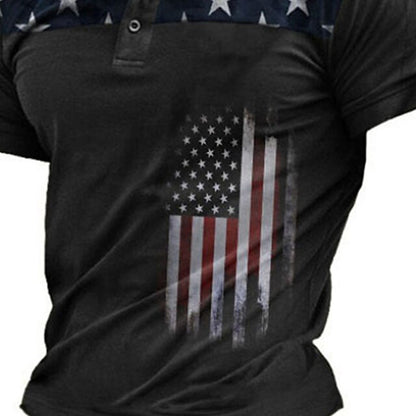 Cardydony Men's America's 250th Anniversary Print Polo Shirt