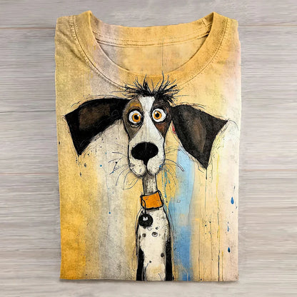 Cardydony Dog Art Print Casual Short Sleeve T-Shirt