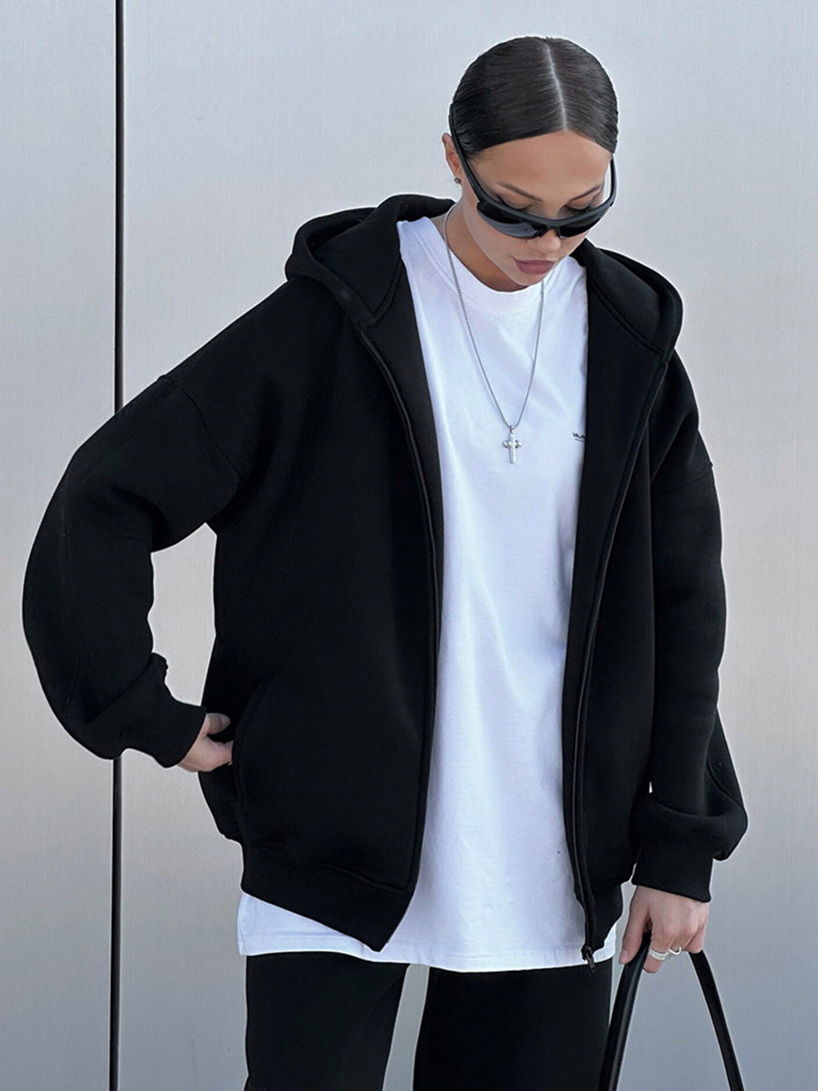 Cardydony Women's Oversized Cotton Blend Zip-Up Tracksuit Set