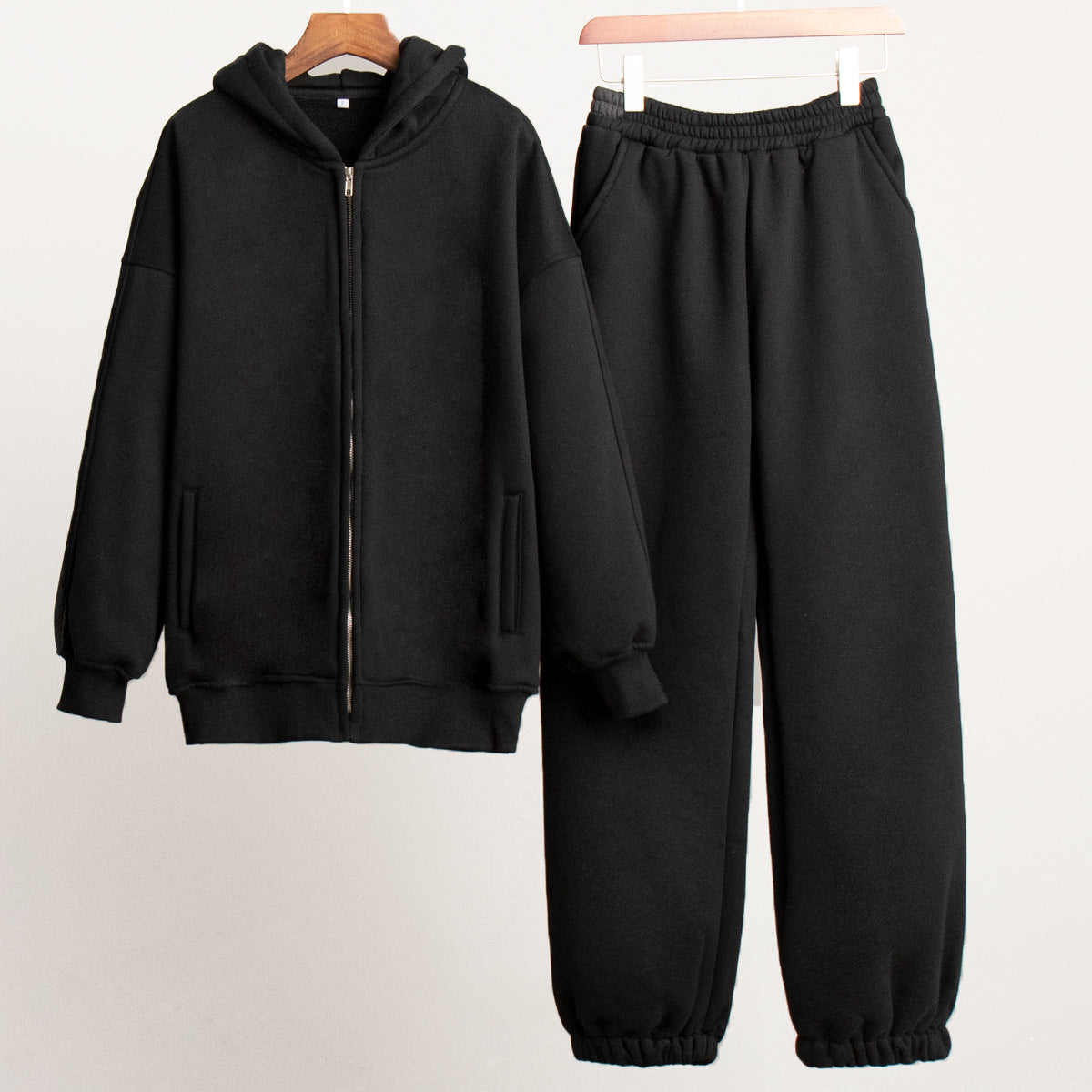 Cardydony Women's Oversized Cotton Blend Zip-Up Tracksuit Set