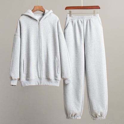 Cardydony Women's Oversized Cotton Blend Zip-Up Tracksuit Set