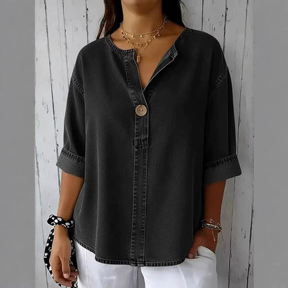 Cardydony Women's Retro Cozy Casual Denim Top