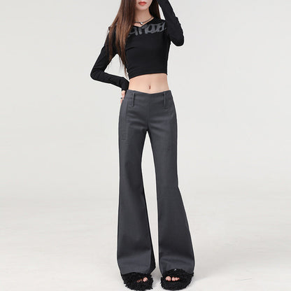 Cardydony Women's Flared Pants for Women | Y2K Low Waist Flare Trousers Slim Fit Straight Leg Dress Pants
