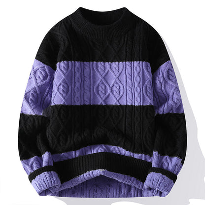Cardydony Women's Color Block Cable Knit Sweater | Cozy Winter Pullover