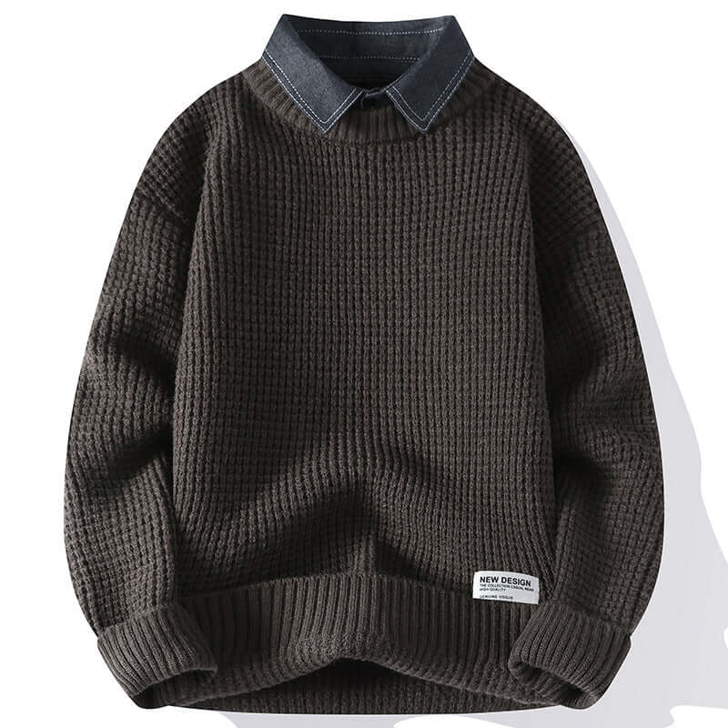 Cardydony Women's Unisex Knit Collar Sweater | Winter Pullover