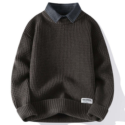 Cardydony Women's Unisex Knit Collar Sweater | Winter Pullover