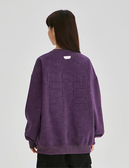 Cardydony Embossed Vintage Wash Cotton Blend Sweatshirt