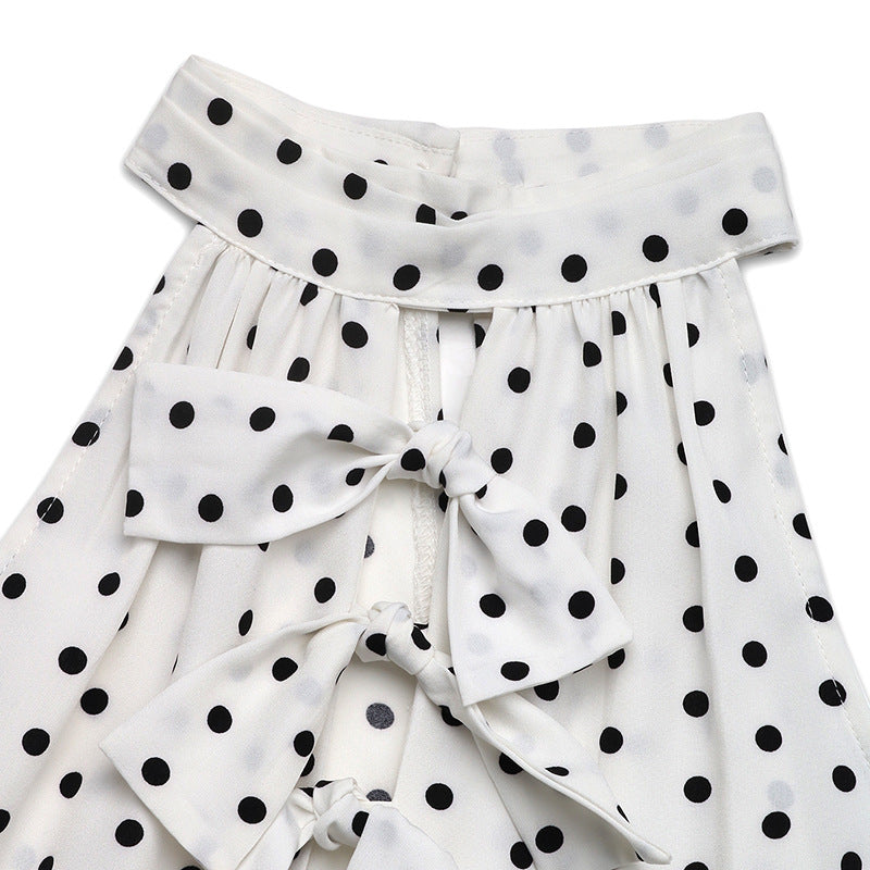 Cardydony Women's Polka Dot Halter Neck Midi Dress | Sleeveless Bow-Tie A-Line Dress