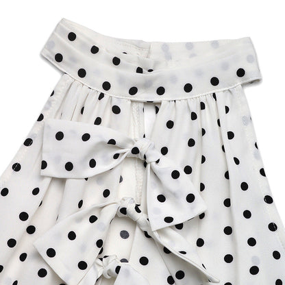 Cardydony Women's Polka Dot Halter Neck Midi Dress | Sleeveless Bow-Tie A-Line Dress