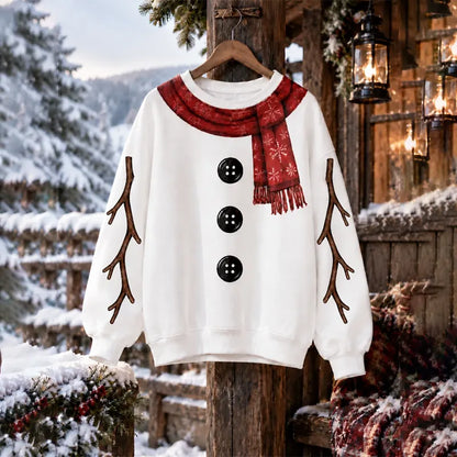 Cardydony Women's Christmas-themed Crew-neck Sweatshirt With A Snowman Print
