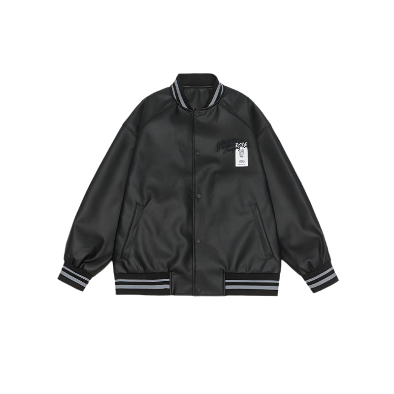 Cardydony Minimalist Varsity Letterman Bomber Jacket