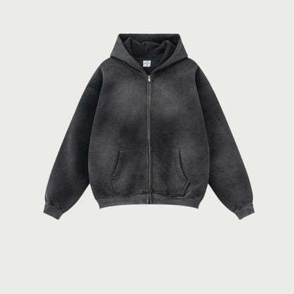 Cardydony Women's Arctic Drift Spray-Dyed Zip Hoodie | Premium Fleece Series