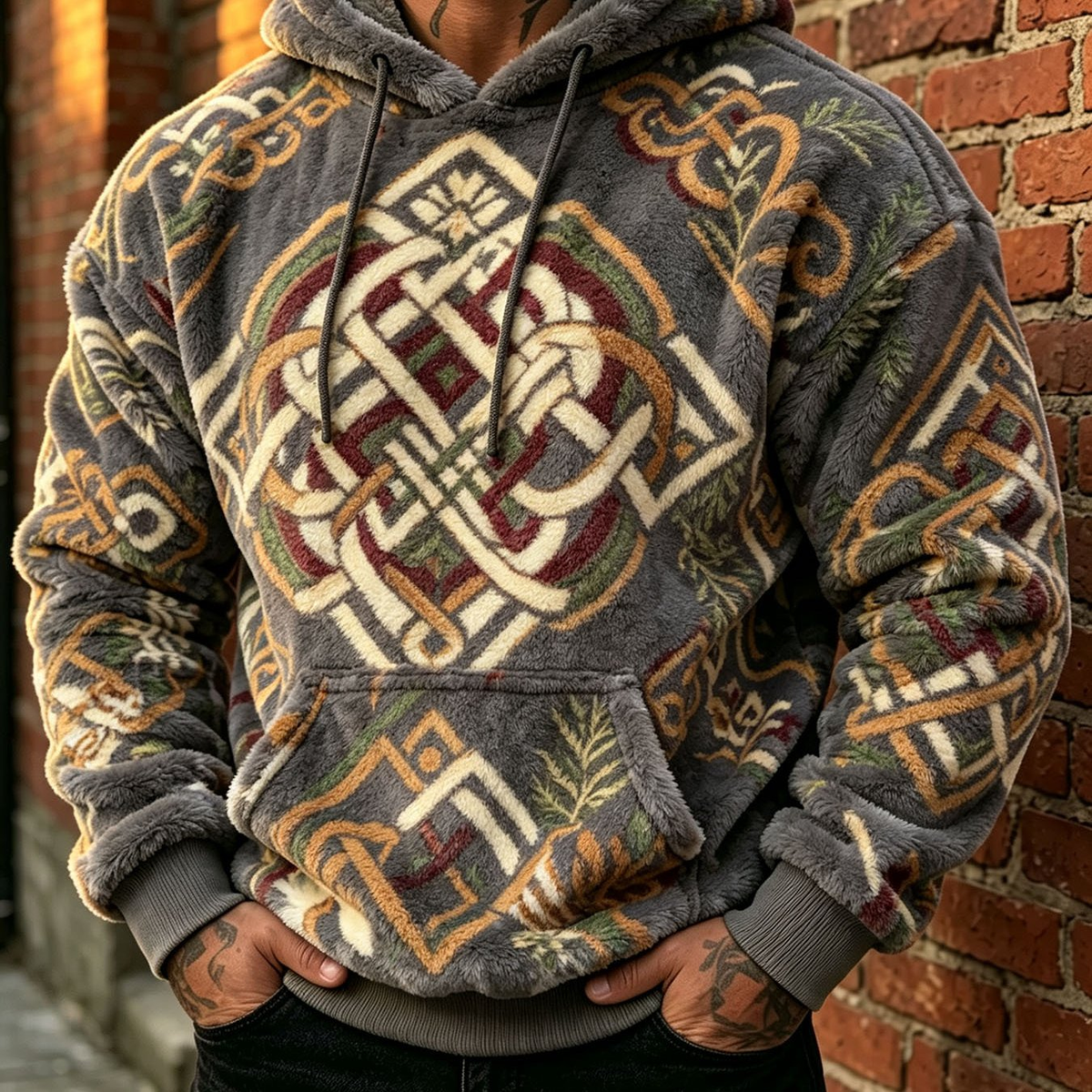 Cardydony Men's Casual Flannel Hoodie