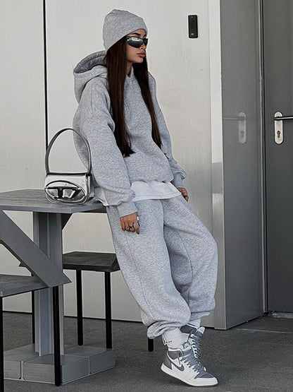 Cardydony Women's Oversized Cotton Blend Athleisure Sweat Set