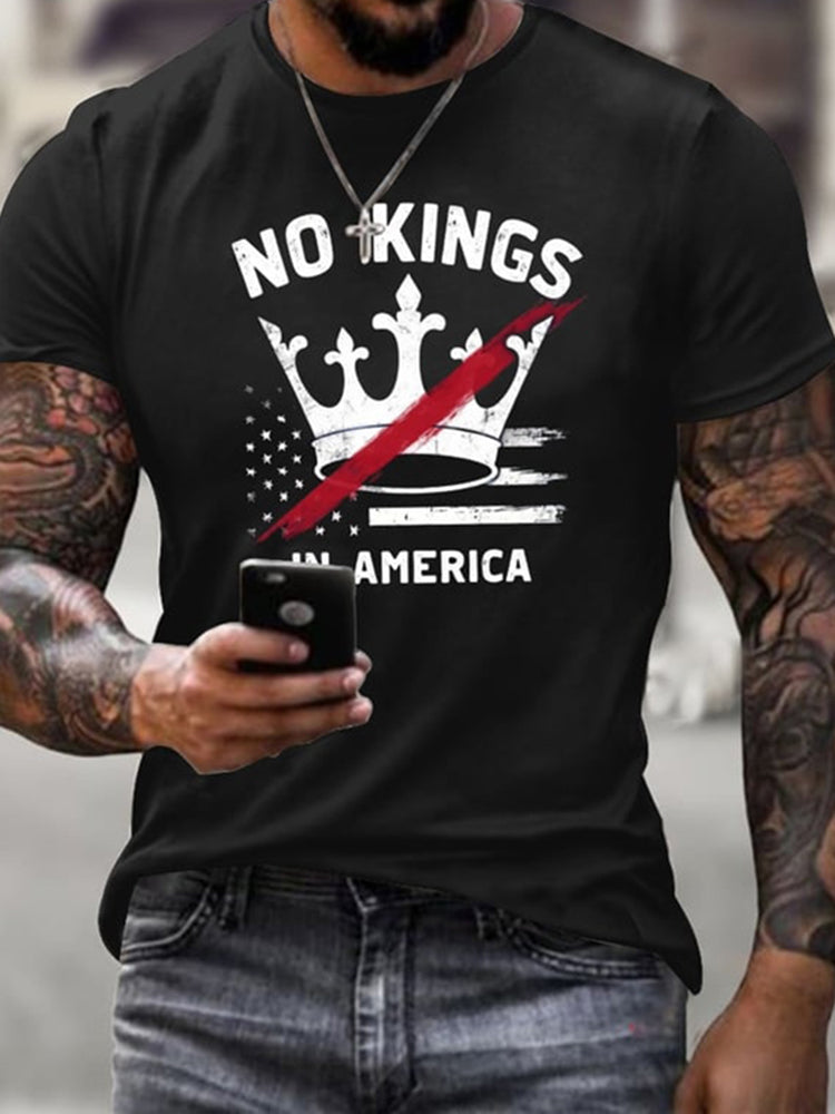 Cardydony Men's No Kings Print T-shirt