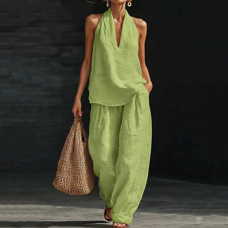 Cardydony V-neck Tank Top & Pants Two Piece Set