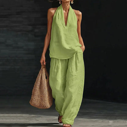 Cardydony V-neck Tank Top & Pants Two Piece Set