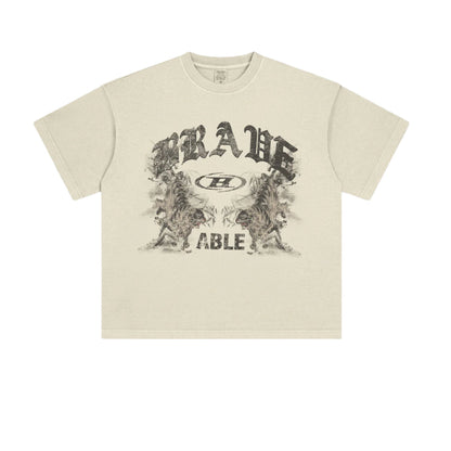 Cardydony Women's Brave Able Graphic Tee | Vintage Print Streetwear