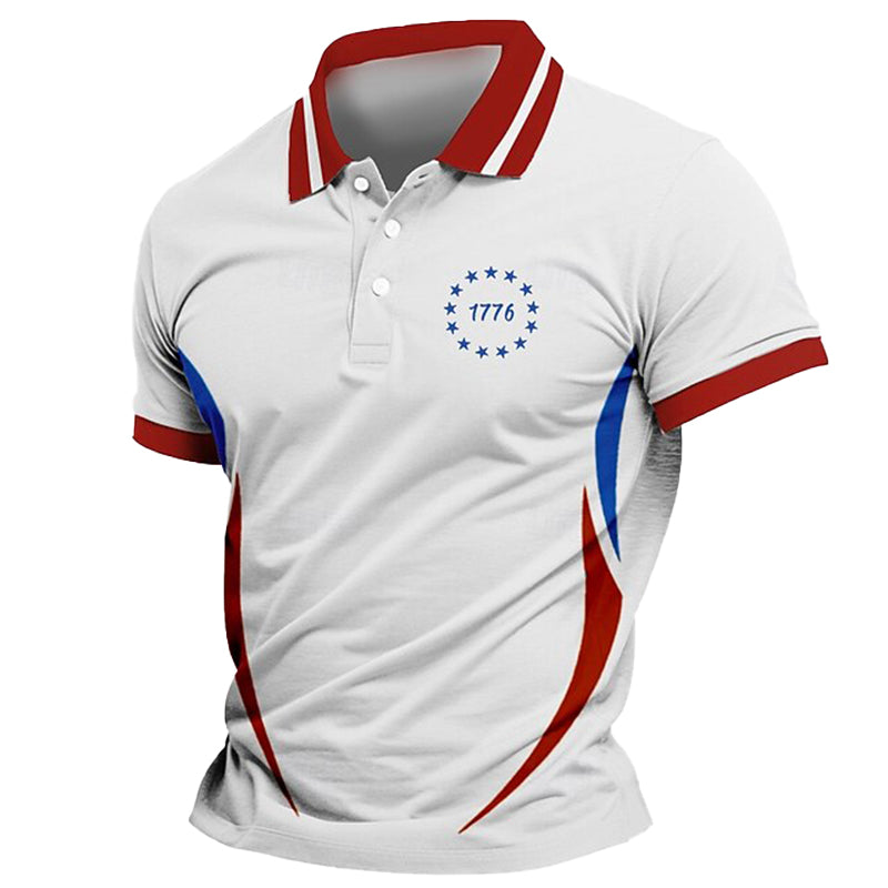 Cardydony Men's Us America 250 Year Anniversary Veterans Day Print Polo Shirt