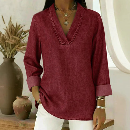 Cardydony Women's Retro Cozy Casual Denim Top