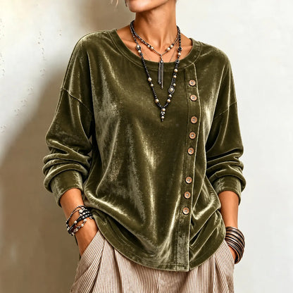 Cardydony Women's Fall Winter Cozy Elegant Velvet Top
