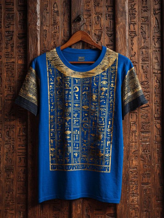 Cardydony Men's Vintage Ancient Egyptian Inspired Pattern Comfy T Shirt