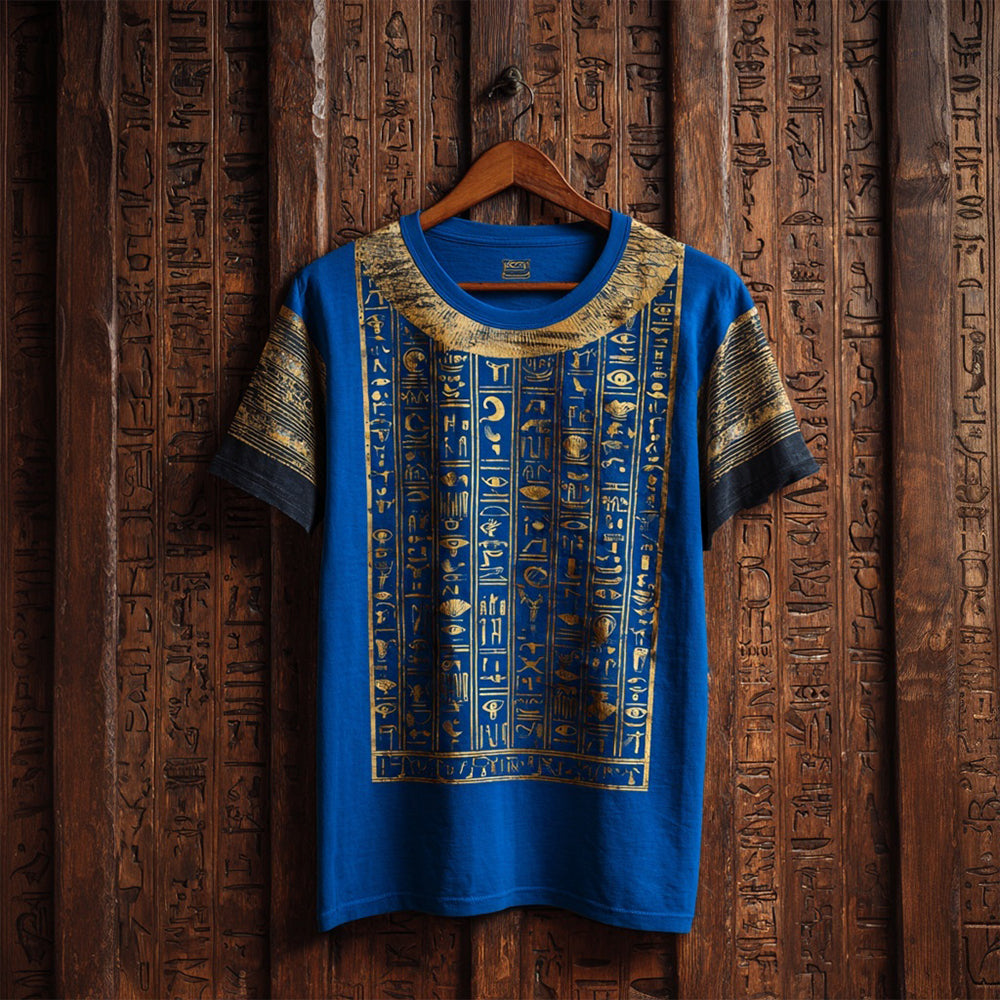 Cardydony Men's Vintage Ancient Egyptian Inspired Pattern Comfy T Shirt