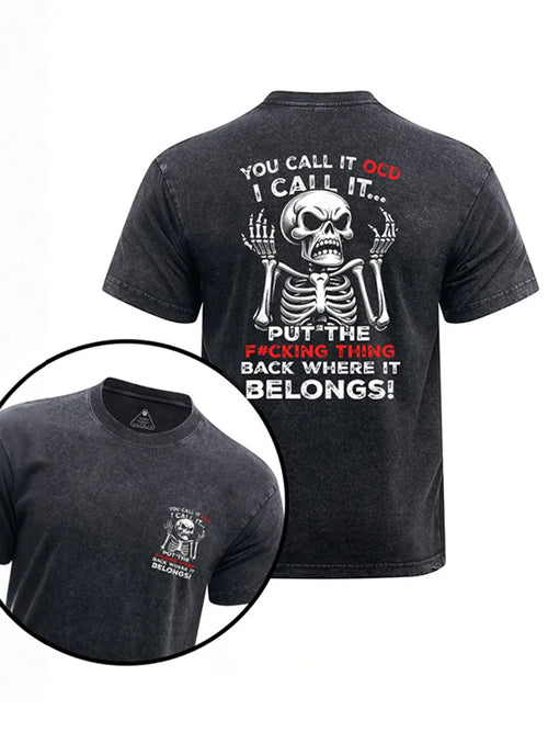 Cardydony You Call It Ocd. I Call It… Printed Washed Gym Shirt