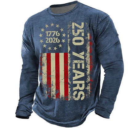 Cardydony Men's Retro American Us Flag T Shirt