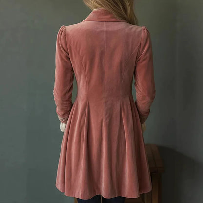Cardydony Women's Retro Patchwork Lace Velvet Coat