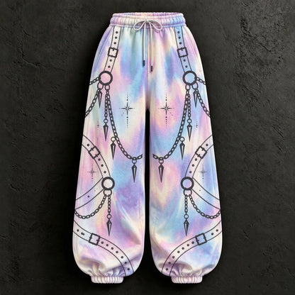 Cardydony Women's Stylish Tech Inspired Art Print Casual Pants