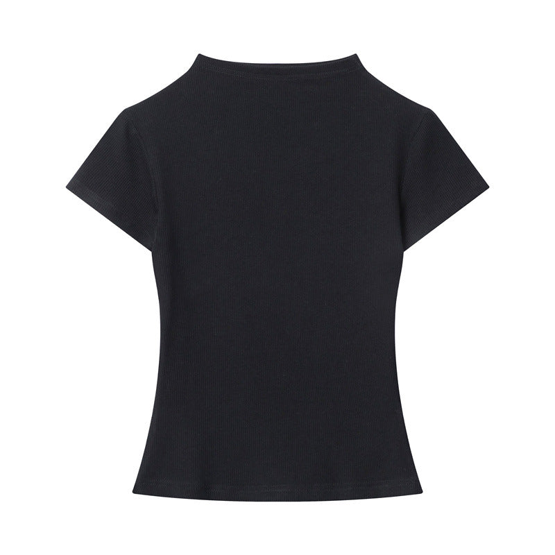 Cardydony Women's Basic Slim-Fit Ribbed T-Shirt