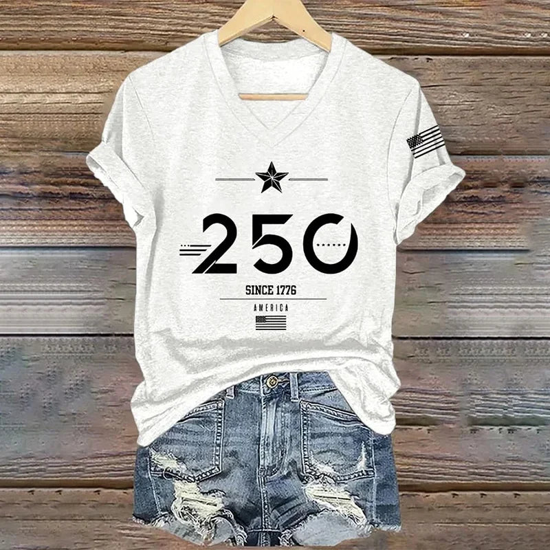 Cardydony Women's 250th Anniversary Print T-shirt