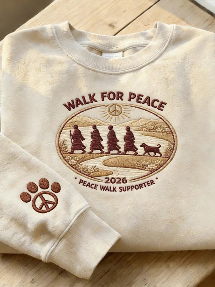 Cardydony Symbolic Of Peace Casual Round-neck Sweatshirt