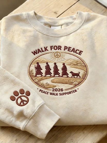 Cardydony Symbolic Of Peace Casual Round-neck Sweatshirt