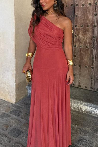 Cardydony Women's In My Arms Mesh Ruched Strapless Paneled Drape Flare Maxi Dress