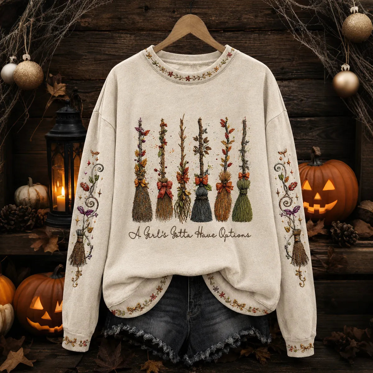 Cardydony Women's Halloween Art Print Casual Sweatshirt