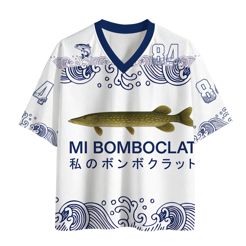 Cardydony Men's Mi Bomboclat Fish Meme Mesh Jersey