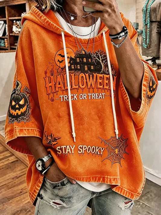 Cardydony Women's Halloween Printed Art Print Hooded