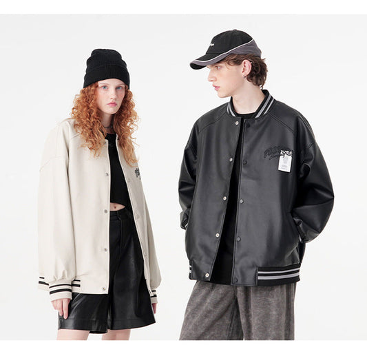 Cardydony Minimalist Varsity Letterman Bomber Jacket