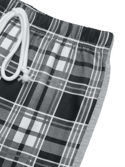 Cardydony Women's Plaid Wide-Leg Lounge Pants | Drawstring High-Waist
