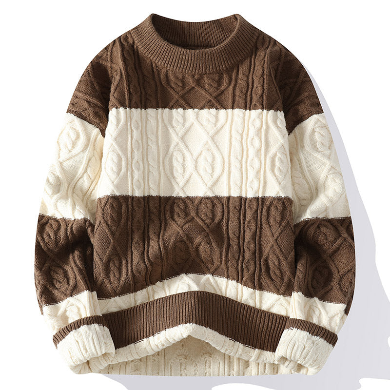 Cardydony Women's Color Block Cable Knit Sweater | Cozy Winter Pullover